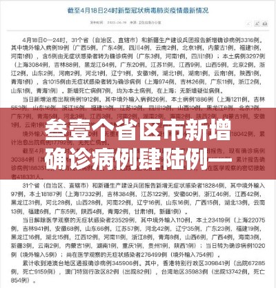 叁壹个省区市新增确诊病例肆陆例—（叁壹省区市新增本土确诊無例）