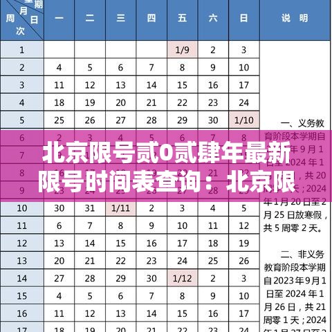 北京限号贰0贰肆年最新限号时间表查询：北京限号贰0贰肆年最新限号时间表查询电话
